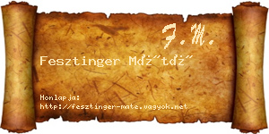 Fesztinger Máté névjegykártya